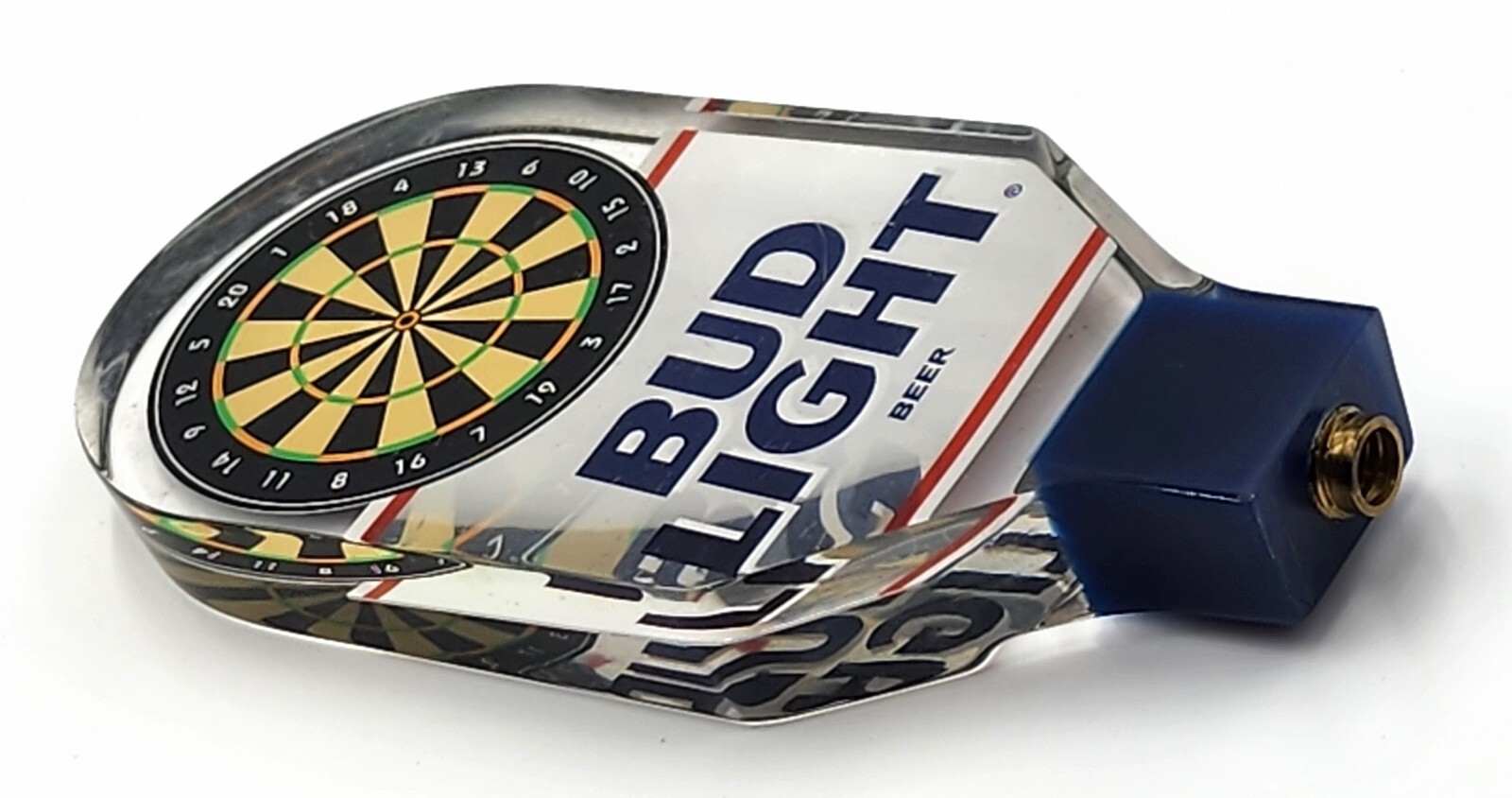 Bud Light Budweiser Beer Acrylic Lucite Dart Board Tap Handle Darts Clear 6.5 in