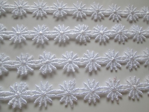 10/2 METER Borte GPO Blumen Spitze Nichtelastisch Weiß 1,3cm top mode GPO 182 - Bild 5 von 5