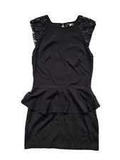 LULU YASMINE WOMENS BLACK SLEEVELESS BACK LACE BODICE MINI DRESS. SIZE XS-UK 6.