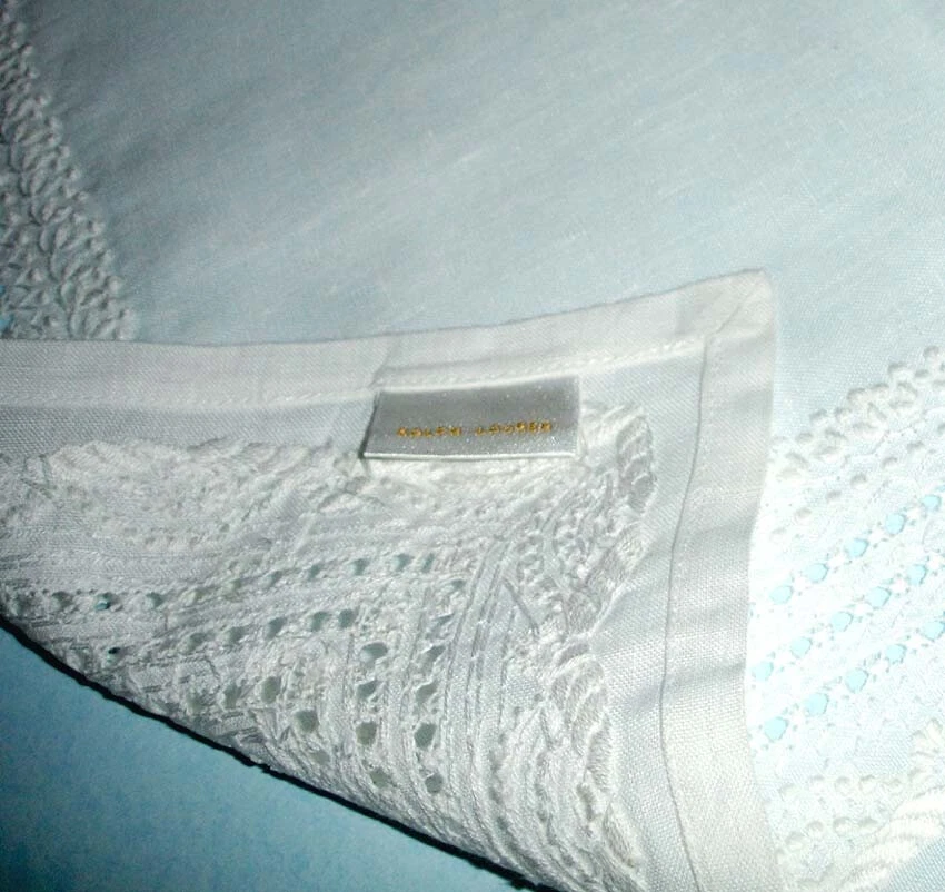 Ralph Lauren Wickward Hand Embroidered Placemats 2 PC. White Heirloom Linen New - Image 2 of 3