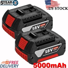 2PACK 18V Battery For Bosch 18 VOLT 5.0AH Li-ion BAT609 BAT610G BAT618 24618-01