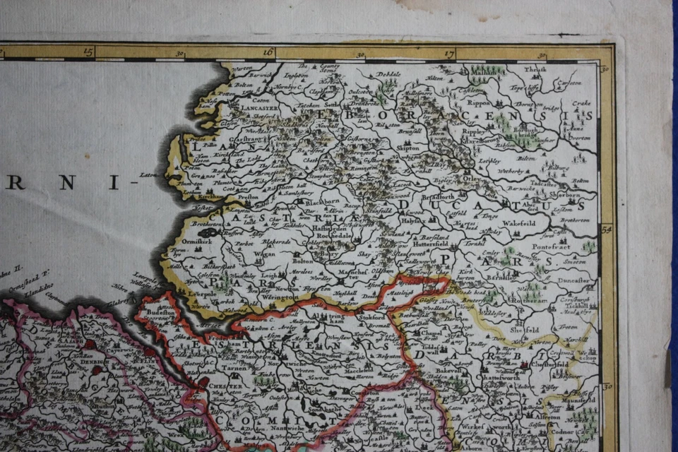 MAPA ANTIGUO DEL SUROESTE DE INGLATERRA GALES, 'Regni Angliae', original, De Wit, c.1680 Foto 4 de 4