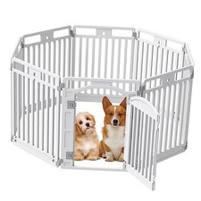 Pet Playpen with Door Dog Playpen Foldable Puppy Playpen for Puppies 8 Panels