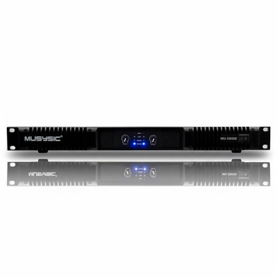 MUSYSIC Professional 2 Channel 8500 Watts D-Class 1U Power Amplifier MU-D8500
