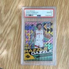 2023-24 Panini Mosaic Razzle Dazzle Amen Thompson #13 PSA 10 Rockets RC