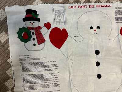 Cut And Sew Panel- JACK FROST SNOWMAN Door panel cut and sew