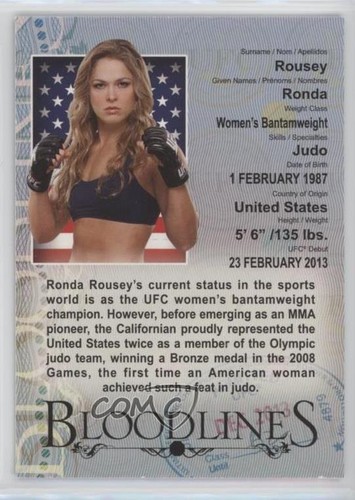 Ronda Rousey #BL-RR 2013 Topps UFC Bloodlines Bloodlines card