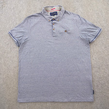 Ted Baker Polo Shirt Mens Extra Large Blue Short Sleeve Casual Pocket