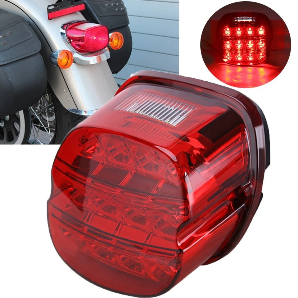 Luz trasera indicador freno para Harley Touring Road King Wide Glide Softail LED Foto 4 de 4