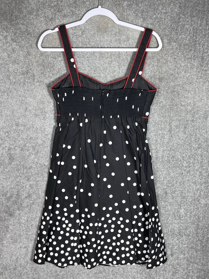 Vintage R&K Originals Sweetheart Dress Womens Size 10P Black White Red Polka Dot - Image 2 of 4