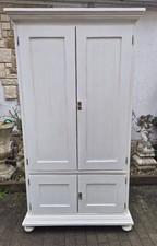 Antik Stil Schrank Wäscheschrank Weichholz weiß