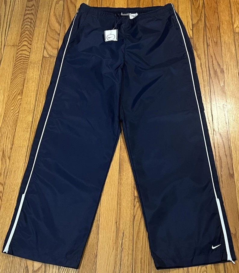 Vintage Y2K Nike Blue White Thin Windbreaker Track Running Pants Women XL 16-18