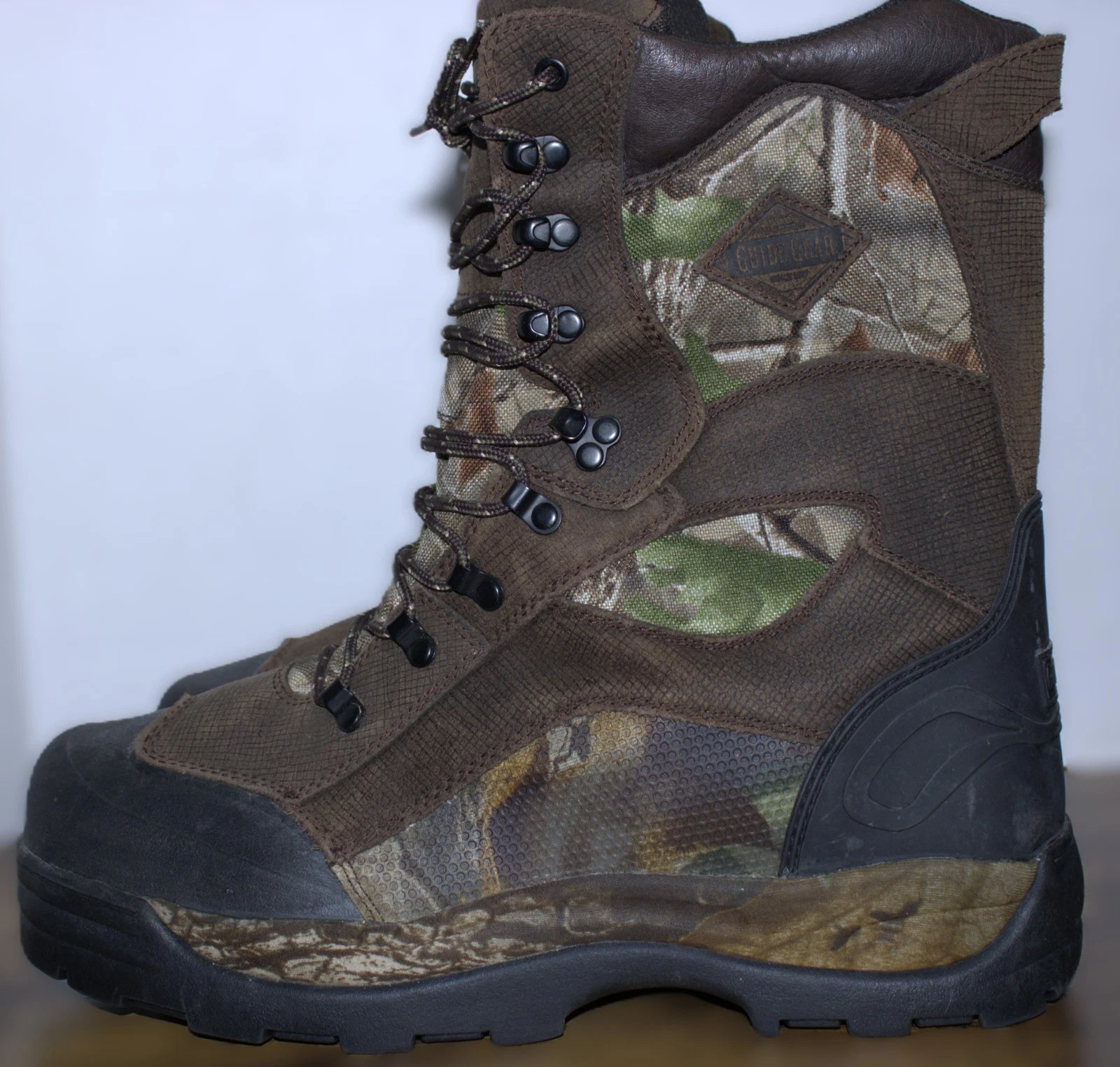 Guide Gear Hunting Boots Mens 14M Camo Leather Thinsulate Ultra Insulated