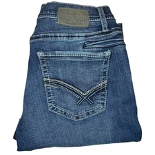 BKE Jake Jeans Men's 32x32 Regular Bootcut Medium Wash Denim Distressed Accents