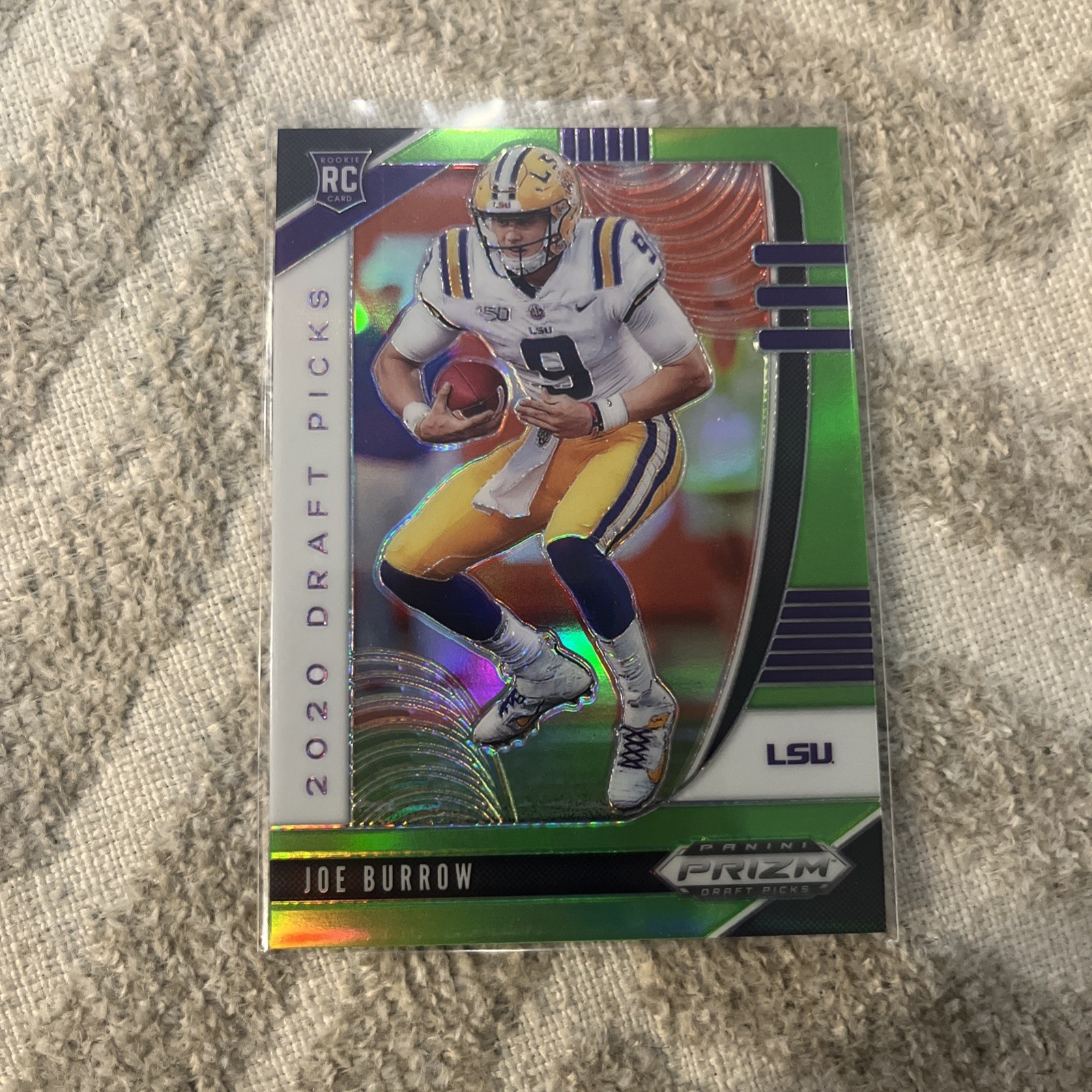 2020 Panini Prizm Draft Picks Rookies Neon Green /125 Joe Burrow #105 Rookie RC