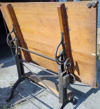 Antique Frederick Post Drafting Table Cast Iron Fairbanks Morse Beloit Wis