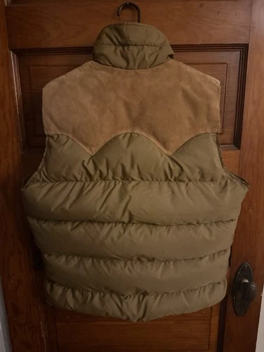 Woolrich Down Quilted Puffer Vest Solid Brown Nylon Button Front Men's L image 3
