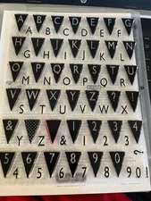Close to my Heart-My Acrylix Clear Polymer Stamps-e1018 PENNANT ALPHABET-RARE