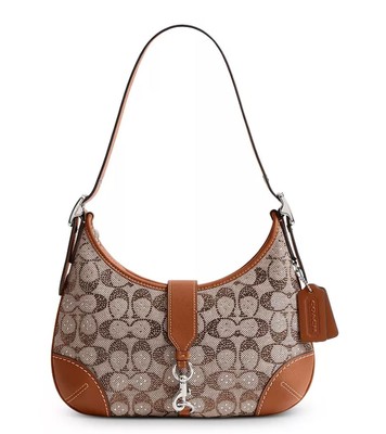 Coach Hamptons Hobo Bag In Crystal Signature Jacquard CW654 NWT