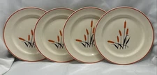 Sears Roebuck Cat Tail Oven Proof 6" Bread Salad Plates Set of 4 Made in USA