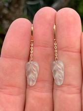 18ct gold Jade carved earrings