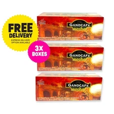 3 X Ganocafe Mocha Gano Excel Cafe Coffee Ganoderma Lucidum 30 Sachets