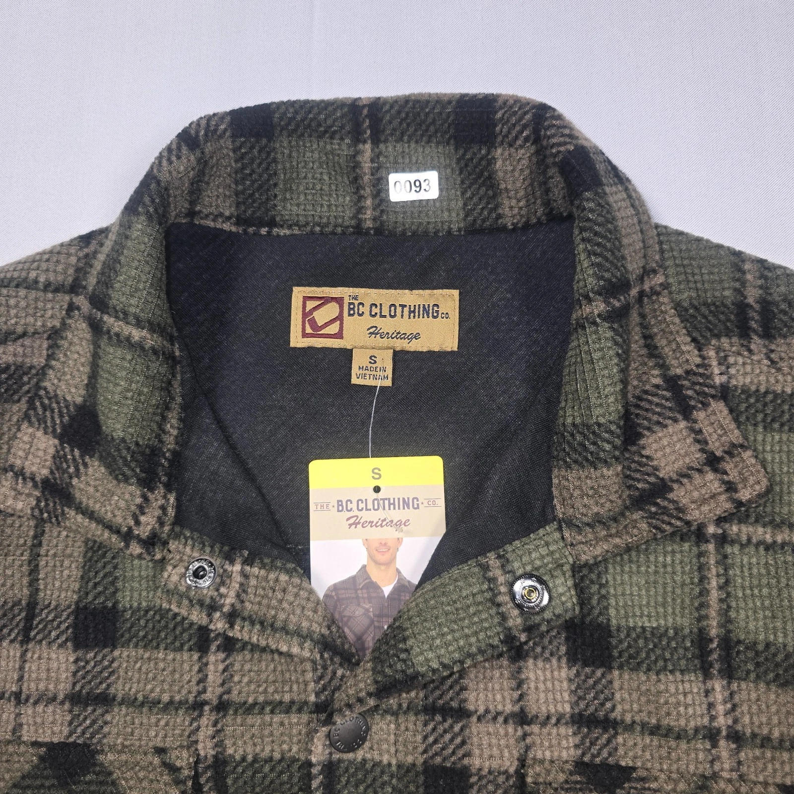 NWT BC Clothing Mens Textured Flannel Shirt Jacket Green Plaid Shacket Small image 6