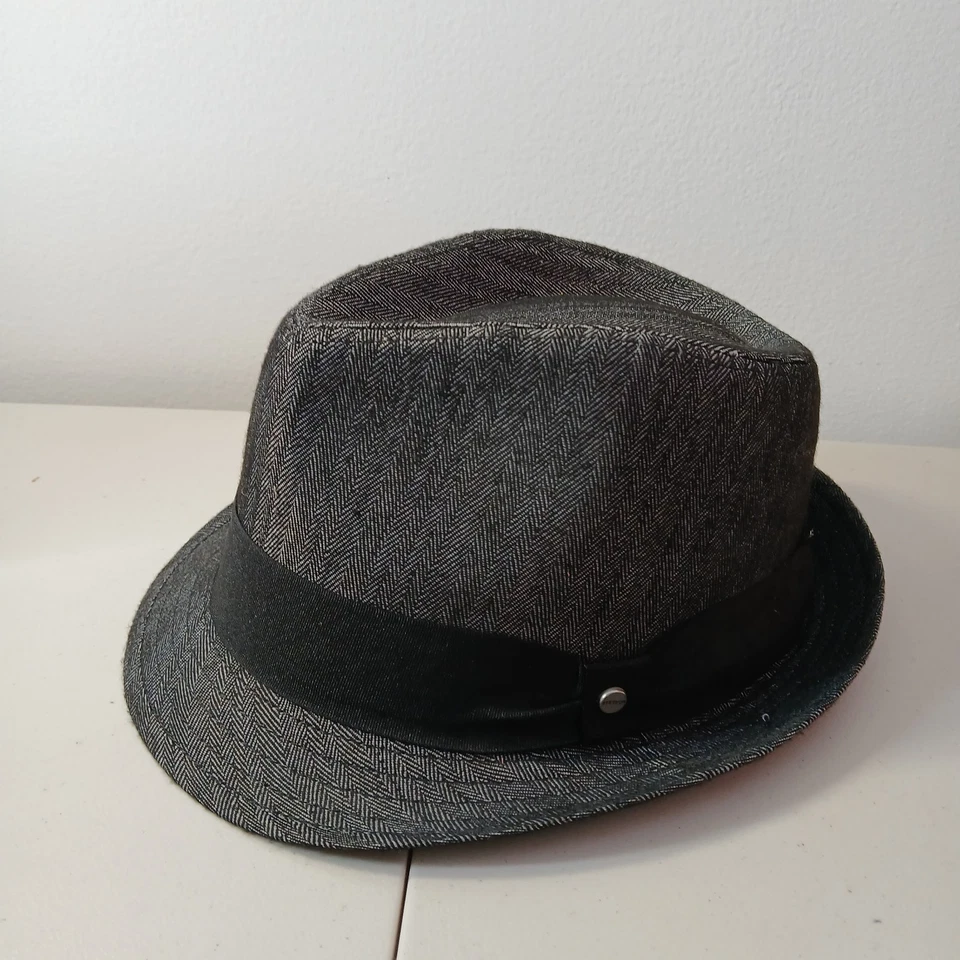 Stetson All American Fedora Sombrero Gris Negro Clásico Trilby Vestido Gorra Hombre’s Pequeño Foto 4 de 4