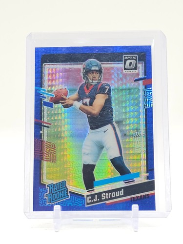 C.J. STROUD 2023 DONRUSS OPTIC RATED ROOKIE BLUE HYPER PRIZM RC #244 Q1827