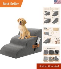 Extra Wide Non-Slip Dog Stairs Ramp for Beds  Couches - 15.7  High, 3-Tier