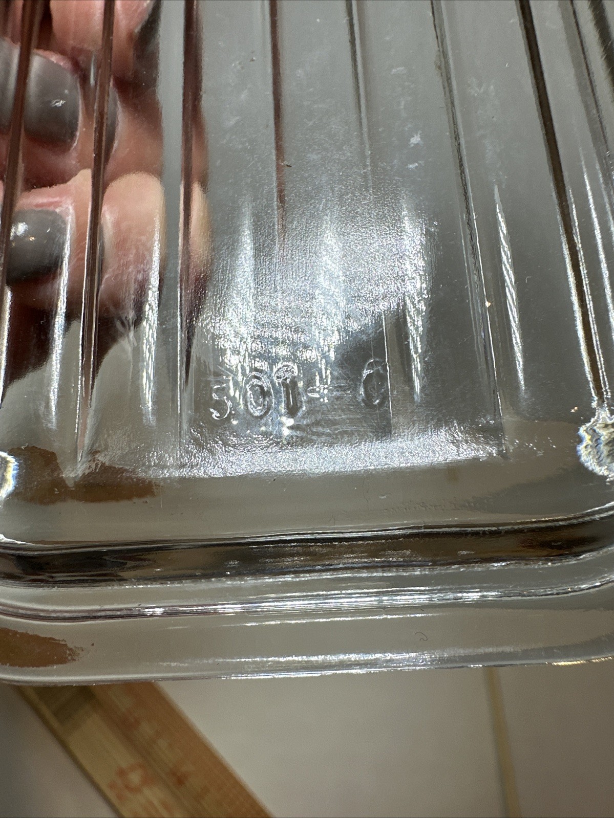 Pyrex 501-C Clear Glass Ribbed Refrigerator Dish Lid ONLY Replacement-VTG