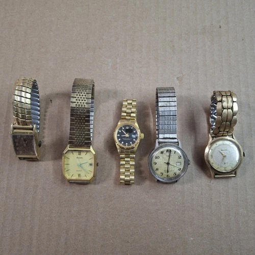 Vintage Watch Lot Benrus Elgin Timex R-Style Mechanical Wrist Watches Parts