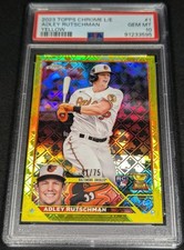 PSA 10 RC /75 ADLEY RUTSCHMAN 🚨YELLOW REF ROOKIE ⚡2023 Topps Chrome Logofractor