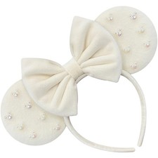 Large Fuzzy Beige Headbands for Women and Adults - Birthday Headband with Plu...