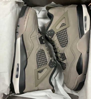 Nike Air Jordan 4 Retro Men s Sneakers Taupe Haze Black Grey Suede
