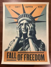 Shepard Fairey Offset Poster Fall of Freedom 2025 Obey Giant