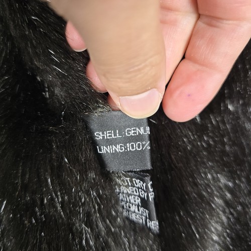 Vintage 90s Pelle Moda Girls Leather Jacket Full Zip Faux Fur Lined Dark Brown M - Picture 6 of 11