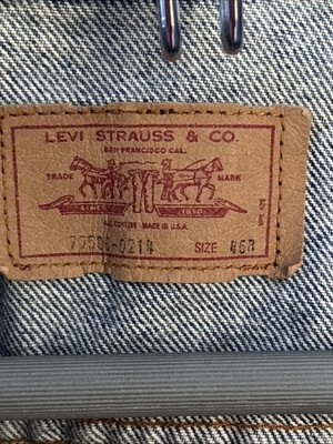 Vintage Levis Denim Jacket 80s 70506-0214 Blue Men 46R Trucker USA