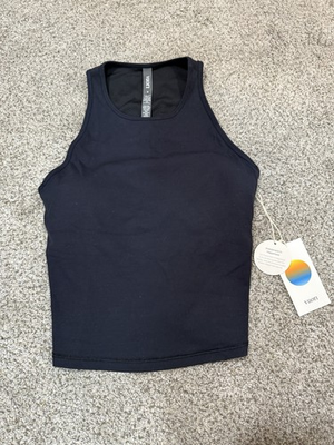 #ad NWT Vuori Pose Plyo Cropped Black Tank Size Medium Womens Workout $38.95