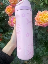 Owala x Hello Kitty 24oz FreeSip Water Bottle Pink Rose Quartz, Stainless Steel,