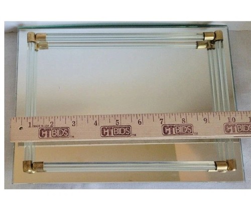 Vintage 1980'S Avon Glass Dresser Vanity Mirror Tray Perfume 11 X 8” - Picture 4 of 5