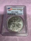 2005 American .999 Silver Eagle PCGS MS69 First Strike, US Flag Label