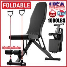 1000 lbs Adjustable Bench Press Weight Bench Workout Gym Home Training Full Body