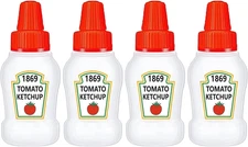 4 Pieces Mini Ketchup Bottle for Bento Box Accessories, 1 Oz Condiment Squeeze B