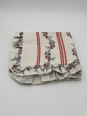 Greenrow Jacqueline Floral Pillow Cover ~ Dusty Blue/Red ~ 20  Sq. ~ READ