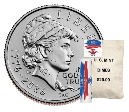 2026 Emerging Liberty Dime 200 coin Bag (P D)