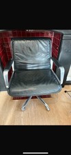 Wilkhahn Delta Vintage 1960s German Mid-Century Swivel Leather Office Chair