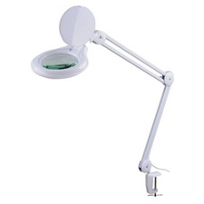 Semplix LED Lupen-Tischleuchte 3D weiß (Linse 127mm/dimmbar/Tischklemme)