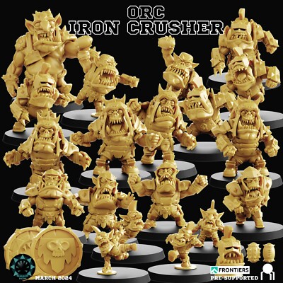 Ork Iron Crushers - Niedliches Chibi Proxy Fantasy Football Team von Realm Of Paths