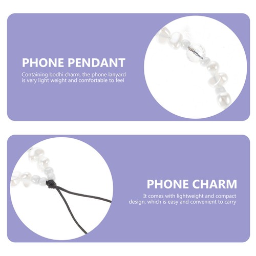 Mobile Phone Lanyard Jewelry Cellphone Beaded Wrist Strap Pearl Charm - Photo 3 sur 11